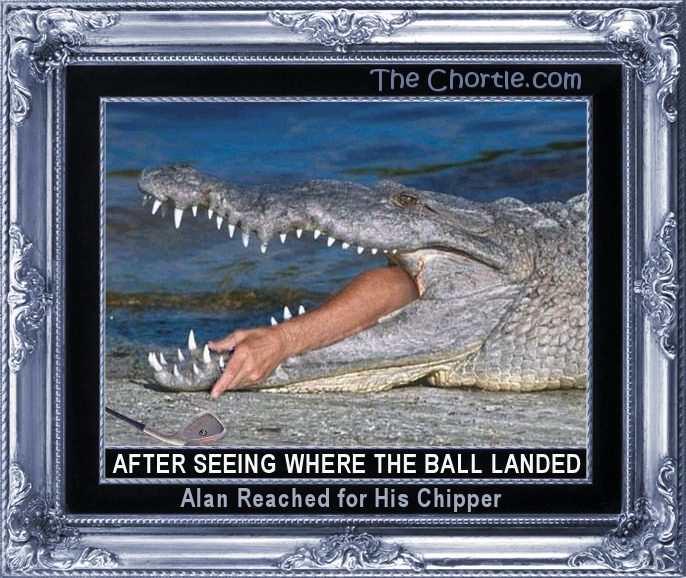 After seeing where the ball landed, Alan reached for his chipper