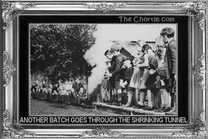 Another batch goes through the shrinking tunnel