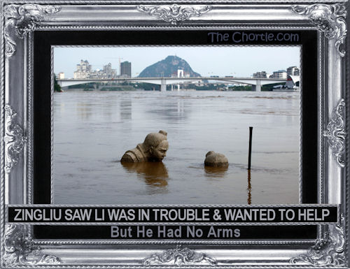 Zingliu saw Li was in trouble and wanted to help. But he had no arms.