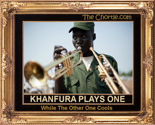 Khanfura plays one while the other one cools