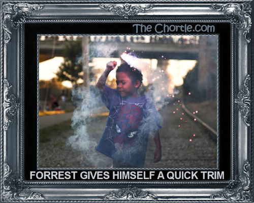 Forrest gives himself a quick trim