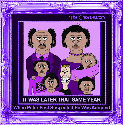 It was later that same year when Peter first suspected he was adopted