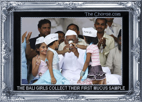 The Bali girls collect their first mucus sample