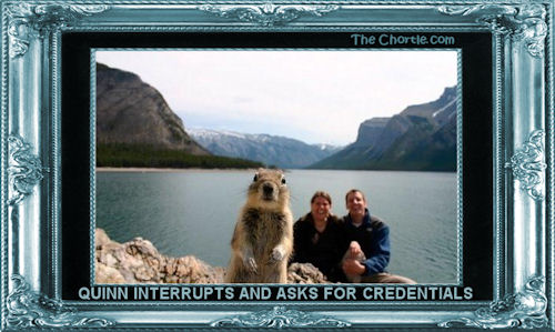 Quinn interrupts and asks for credentials