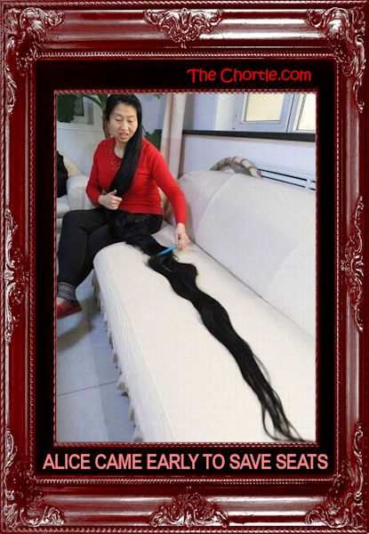 Alice came early to save seats