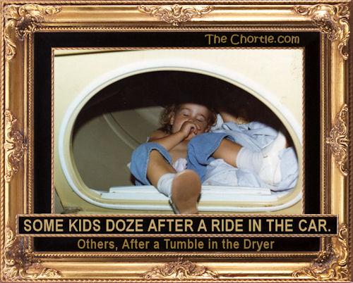 Some kids doze after a ride in the car. Others, after a tumble in the dryer.