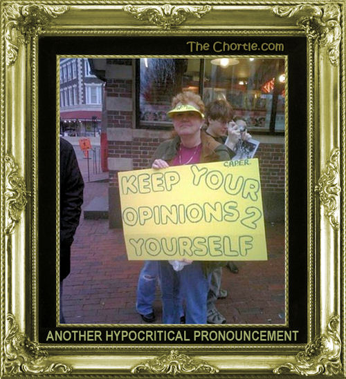 Another hypocritical pronouncement