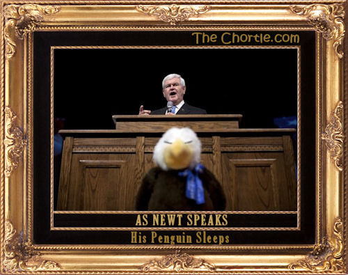 As Newt speaks, his penguin sleeps