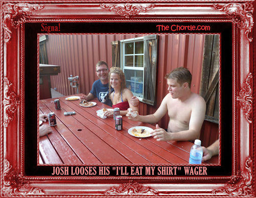 Josh looses his "I'll eat my shirt" wager