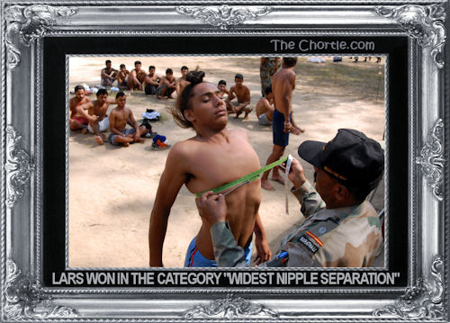 Lars won in the category "Widest Nipple Separation"