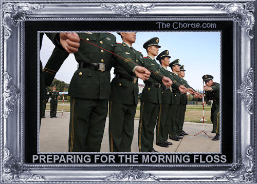 Preparing for the morning floss