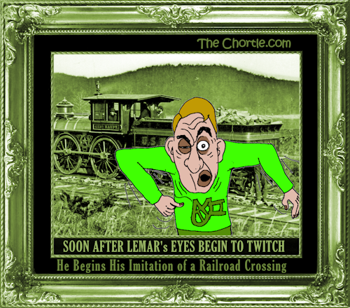Soon after Lemar's eyes begin to twitch, he begins his imitation of a railroad crossing