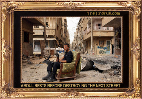 Abdul rests before destroying the next street