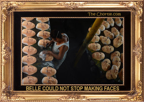 Belle could not not stop making faces
