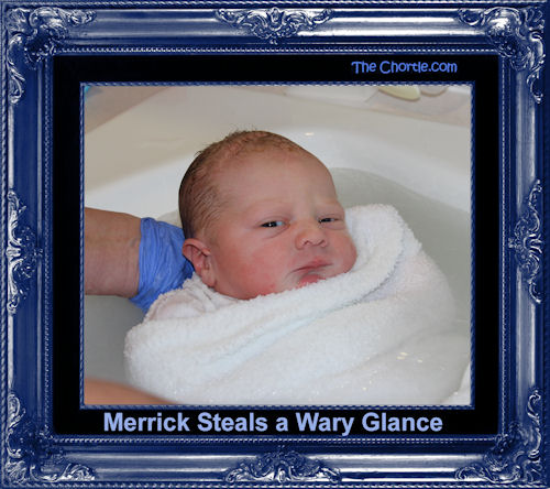 Merrick steals a wary glance