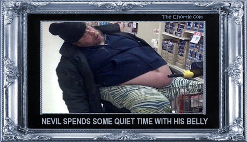 Neville spend some quiet time with his belly