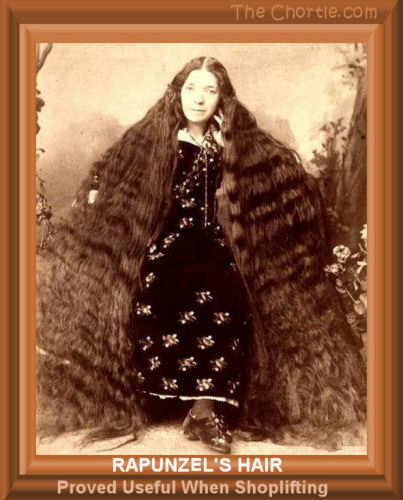  Rapunzel's hair proved useful when shoplifting.