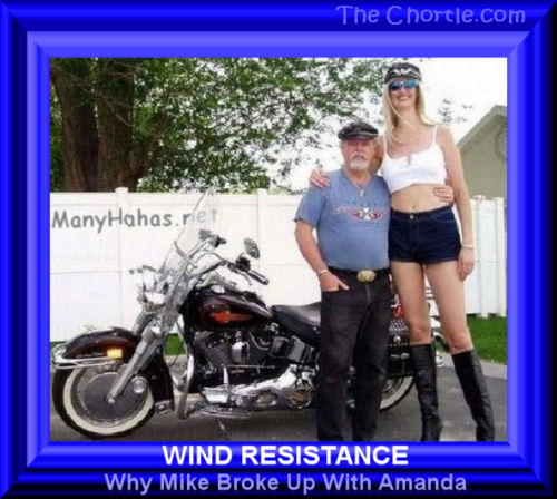 Wind resistance.  Why Ian broke up with Bella.