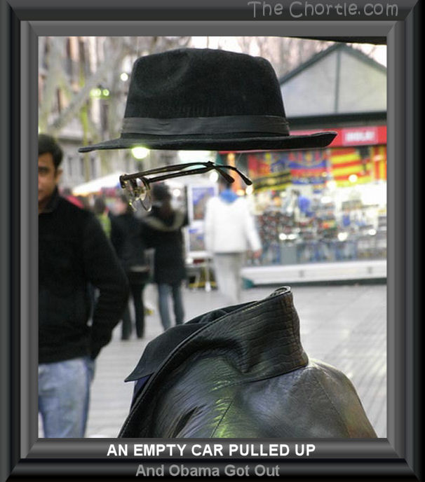 An empty car pulled up and Obama got out