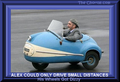 Alex could only drive small distances. His wheels got dizzy