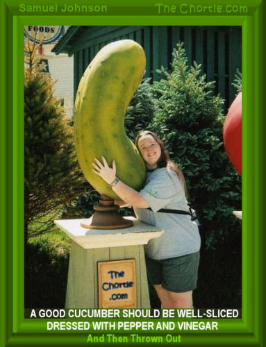 A good cucumber should be well-sliced, dressed with pepper and vinegar, and then thrown out - Samuel Johnson