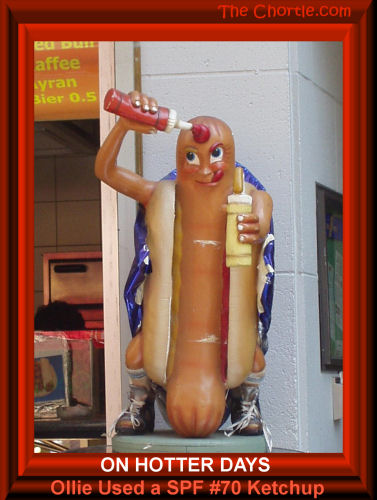 On hotter days, Ollie used a SPF #70 ketchup.