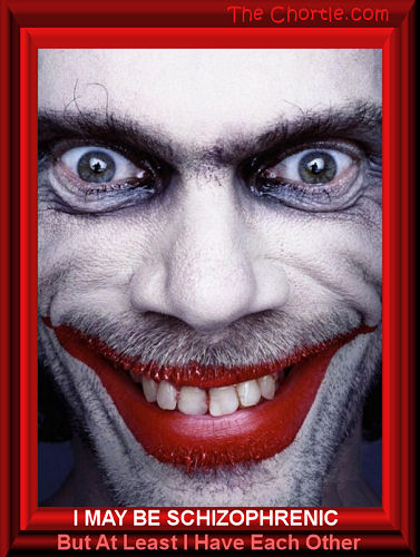 I may be schizophrenic, but at least I have each other