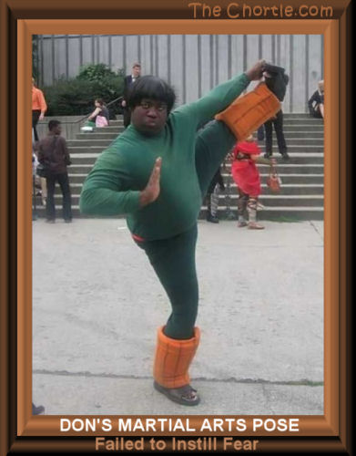 Don's martial arts pose failed to instill fear.