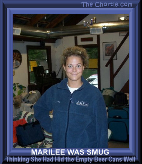 Marilee was smug thinking she had hid the empty beer cans well.