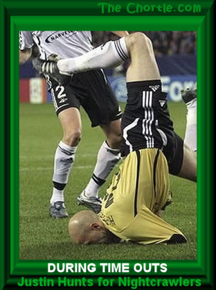 During time outs Justin hunts for nightcrawlers.