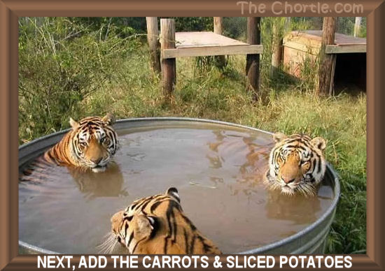 Next, add the carrots & sliced potatoes.