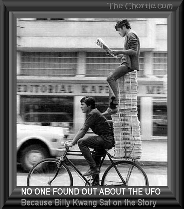 No one found out about the UFO because Billy Kwan sat on the story.