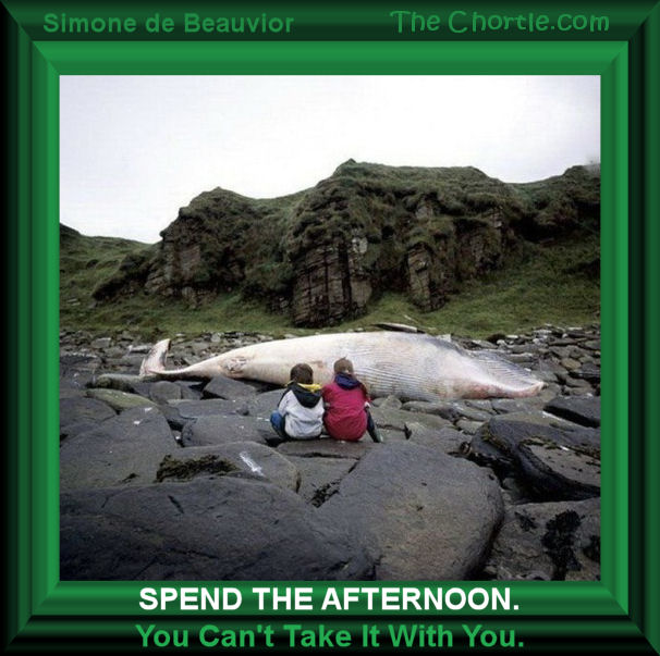Spend the afternoon. You can't take it with you. - Simone dr Beauvior 