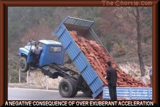 A negative consequence of over exuberant acceleration.