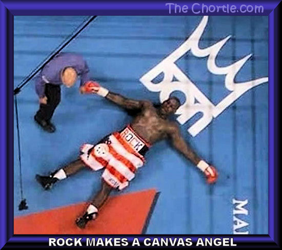 Rock makes a canvas angel