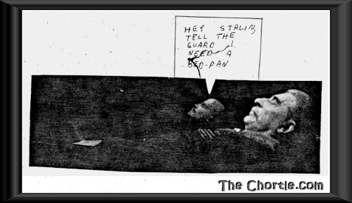 Hey Stalin. Tell the guard I need a bed-pan.