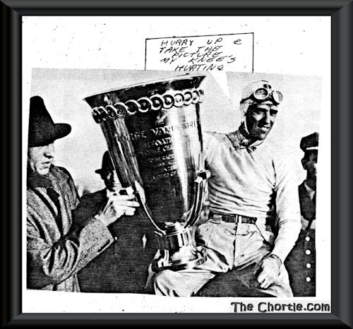 Hurry up and take the picture. My knee's hurting.