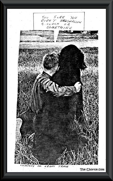 You sure you didn't swallow a clock or something? (Courtesy of Gravy Train)