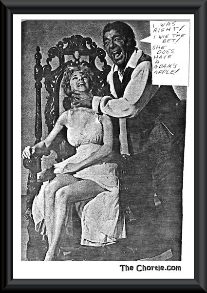 I was right! I win the bet! She does have an Adam's apple!