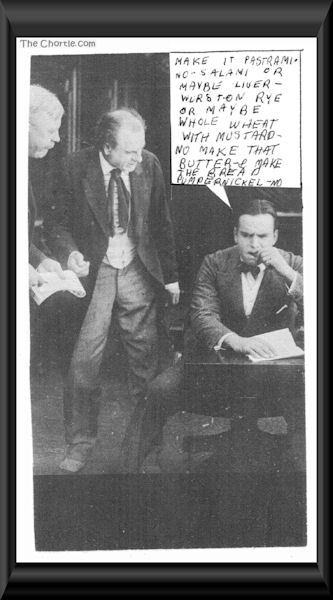 Make it the pastrami. No. Salami. Or maybe liverwerst rye. Or maybe whole wheat with mustard. No. Make that butter and make the bread pumpernickle. No...