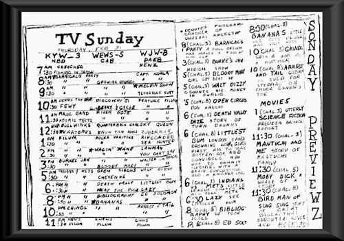 TV Sunday. Bananas: Little Joe gets drunk and kills Hoss 