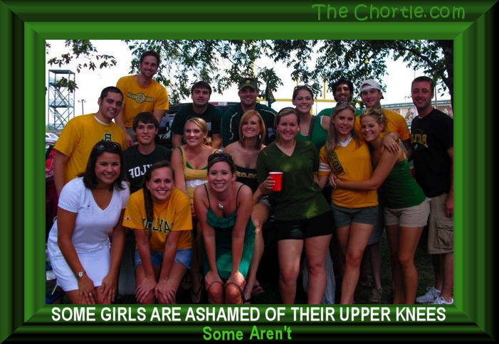 Some girls are ashamed of their upper knees. Some aren't.
