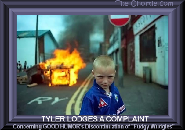 Tyler lodges a complaint concerning Good Humor's discontinuation of of "Fudgie Wudgies"