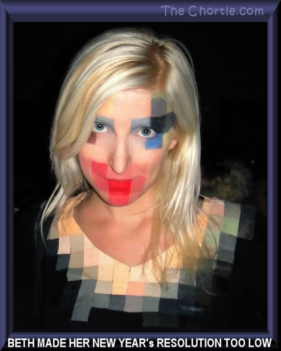 Beth made her new year's resolution too low.