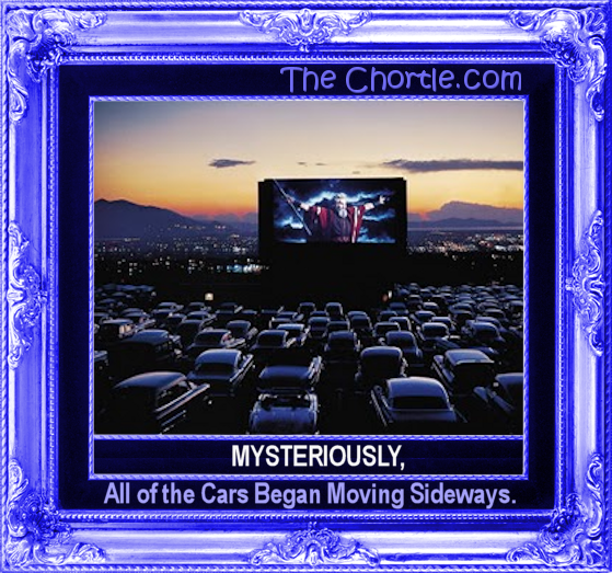 Mysteriously, all of the cars began to move sideways.