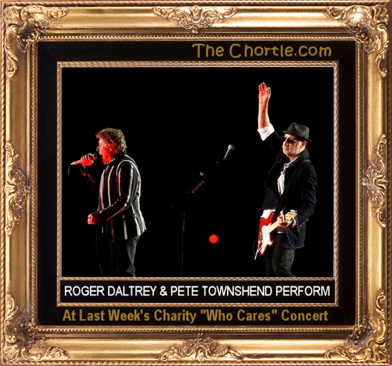 Roger Daltrey & Pete Townshend perform at last week's charity "Who Cares" concert. 