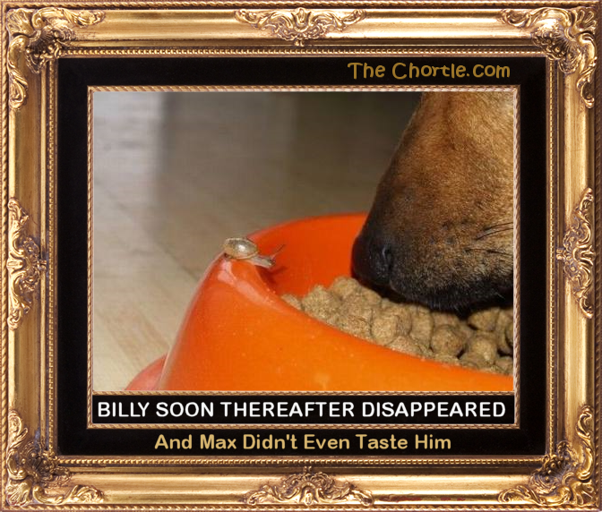 Billy soon thereafter disappeared and Max didn't even taste him.
