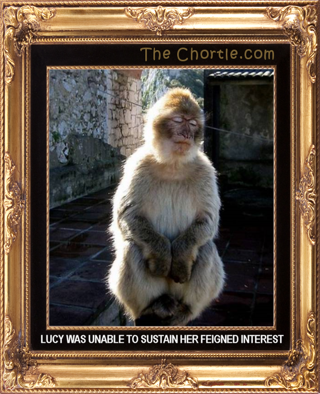 Lucy was unable to sustain her feigned interest.