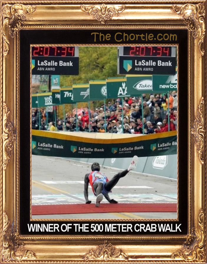 Winner of the 500 meter crab walk.