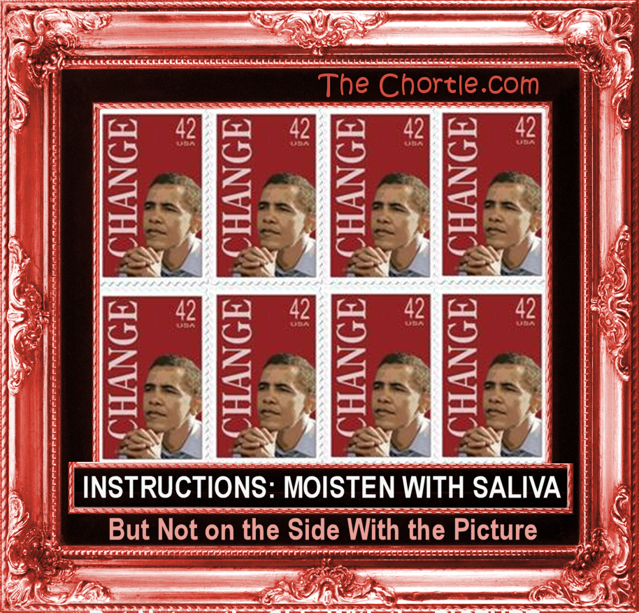 Instructions: Moisten with saliva, but bot on the side with the picture.